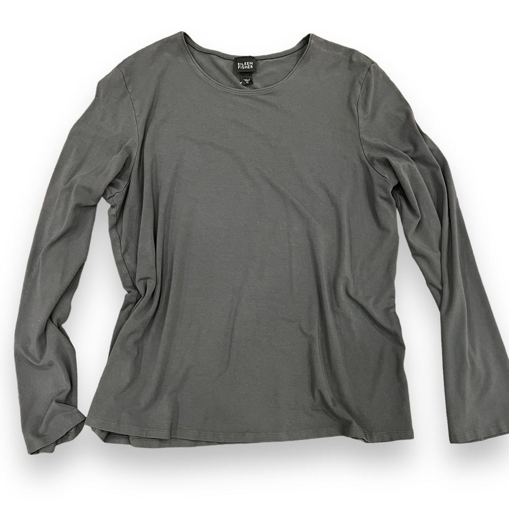 EILEEN FISHER Fine Jersey Crew Neck Top XL